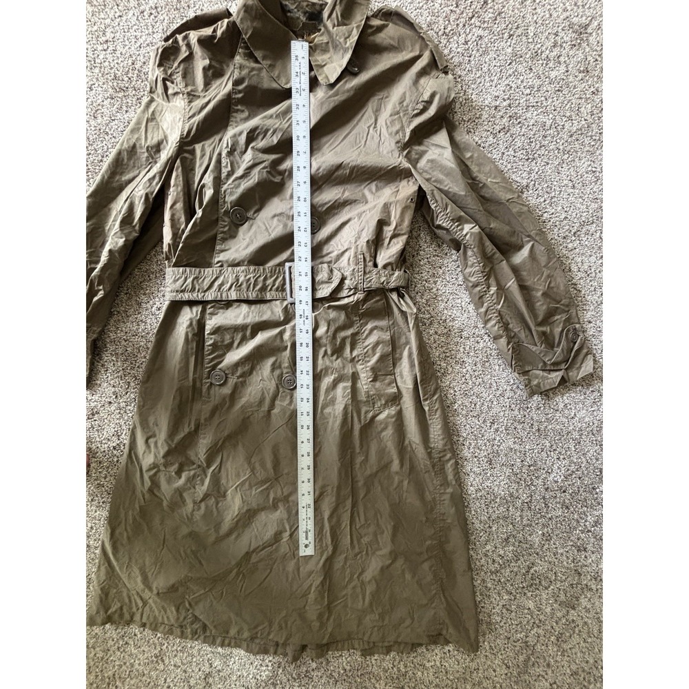 US Army Vintage 50s Korean War Rain Coat Military Trench 36 REG Nylon Taupe Read - Picture 12 of 16